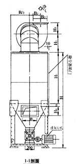 JHF型脉动反吹扁袋除尘器图纸