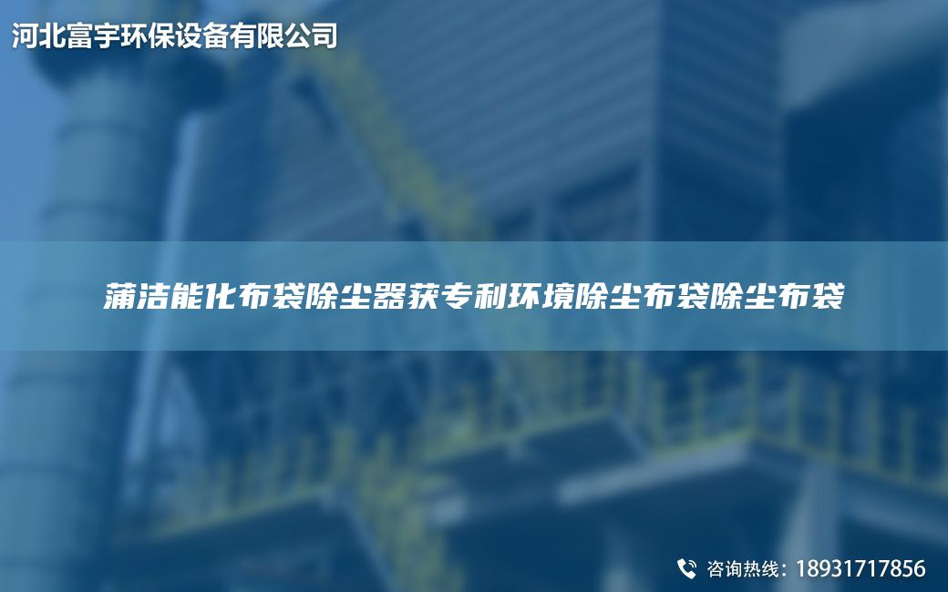 蒲洁能化布袋除尘器获ZL环境除尘布袋除尘布袋