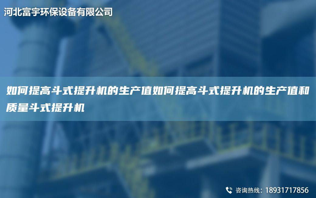 如何提高斗式提升机的生产值如何提高斗式提升机的生产值和质量斗式提升机