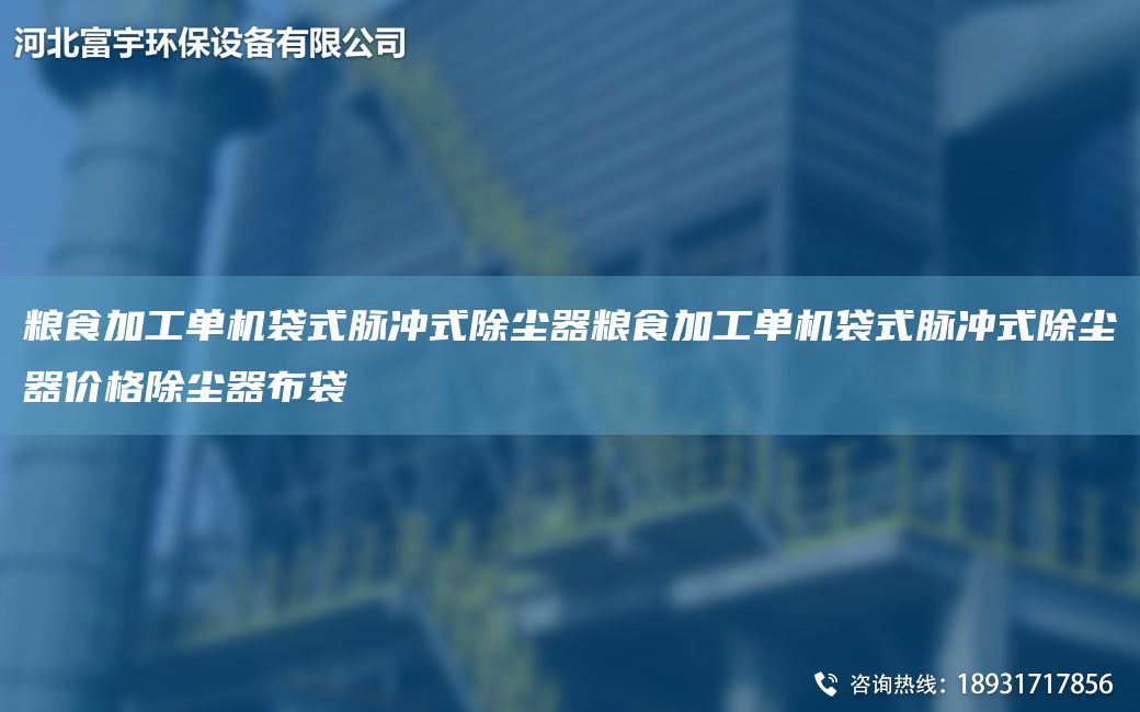 粮食加工单机袋式脉冲式除尘器粮食加工单机袋式脉冲式除尘器价格除尘器布袋