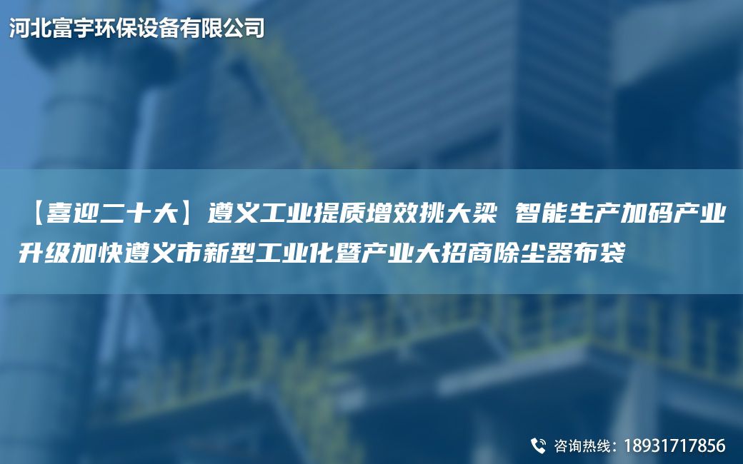 【喜迎二十大】遵义工业提质增效挑大梁 智能生产加码产业升级加快遵义市新型工业化暨产业大招商除尘器布袋
