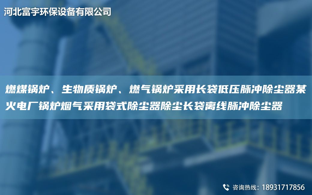 燃煤锅炉、生物质锅炉、燃气锅炉采用长袋低压脉冲除尘器某火电厂锅炉烟气采用袋式除尘器除尘长袋离线脉冲除尘器