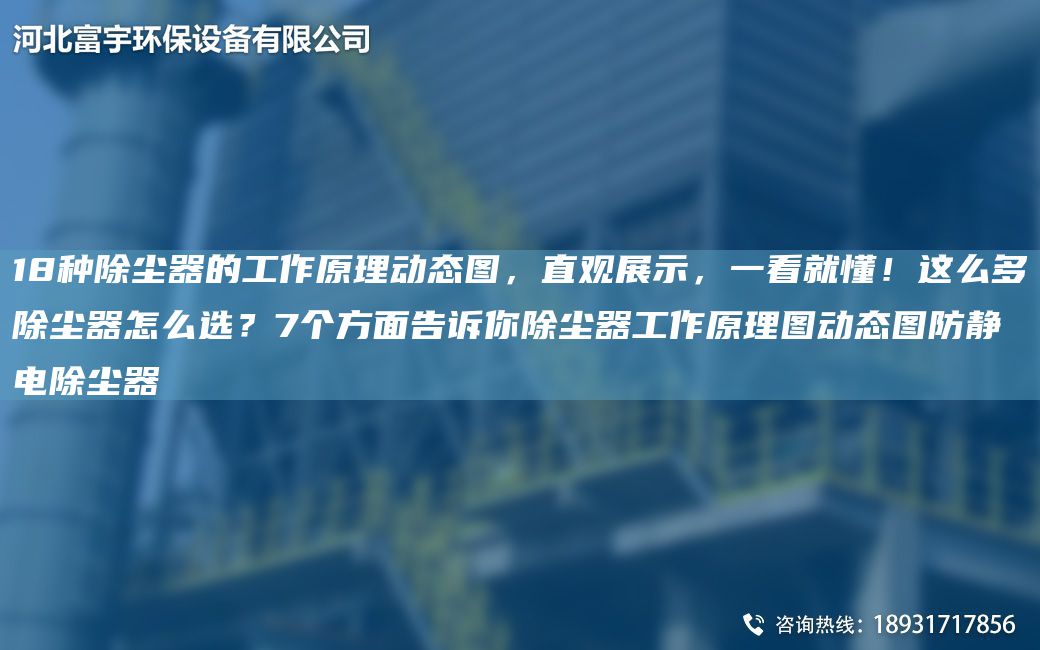 18种除尘器的工作原理动态图，直观展示，一看就懂！这么多除尘器怎么选？7个方面告诉你除尘器工作原理图动态图防静电除尘器