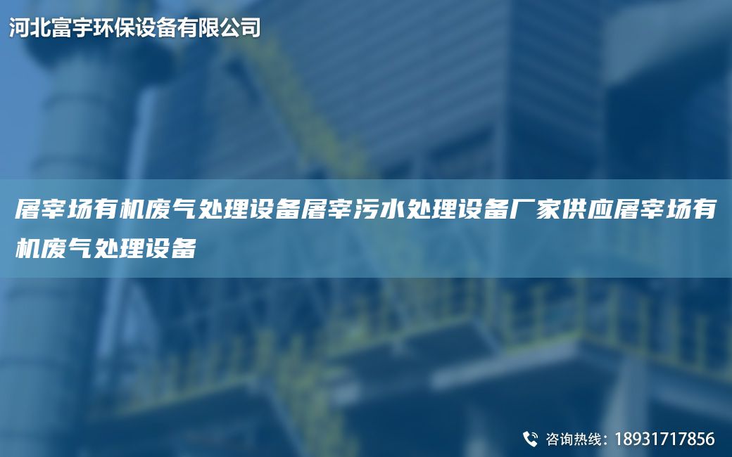 屠宰场有机废气处理设备屠宰污水处理设备厂家供应屠宰场有机废气处理设备