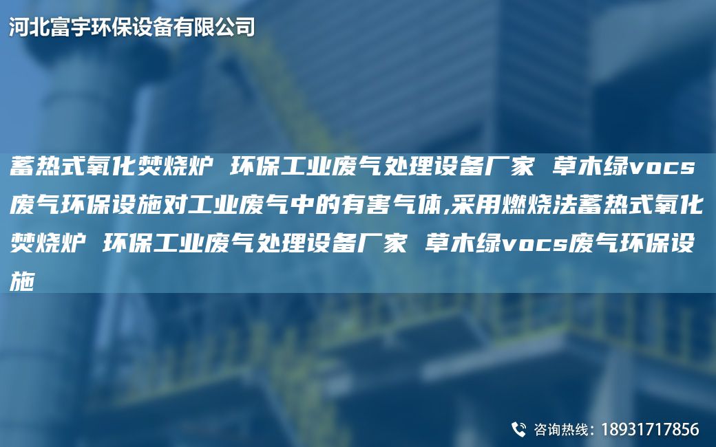 蓄热式氧化焚烧炉 环保工业废气处理设备厂家 草木绿vocs废气环保设施对工业废气中的有害气体,采用燃烧法蓄热式氧化焚烧炉 环保工业废气处理设备厂家 草木绿vocs废气环保设施