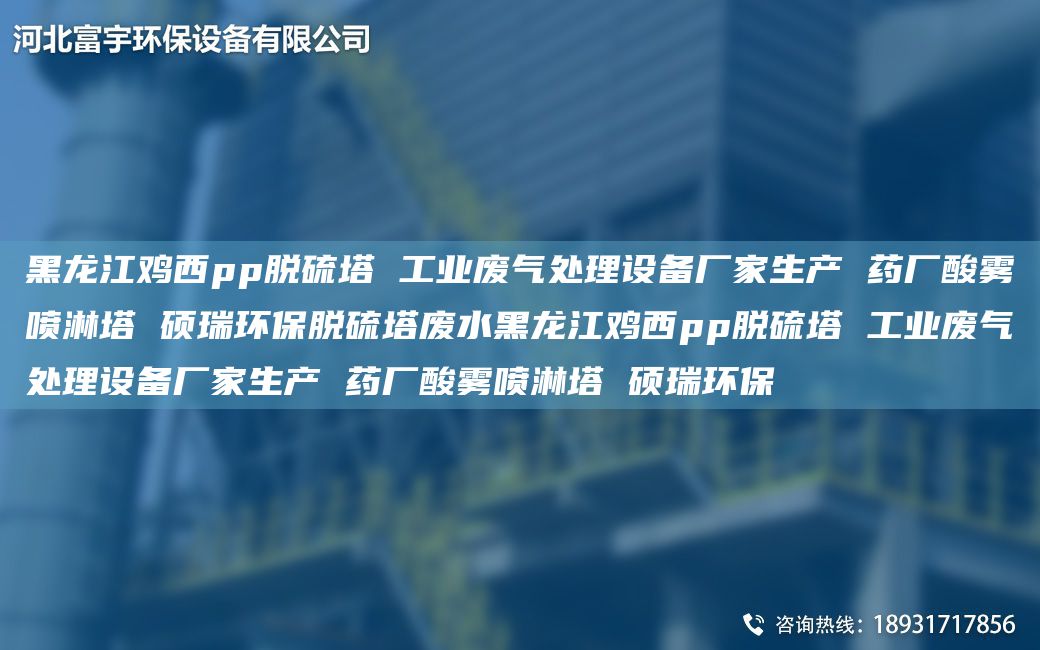 黑龙江鸡西pp脱硫塔 工业废气处理设备厂家生产 药厂酸雾喷淋塔 硕瑞环保脱硫塔废水黑龙江鸡西pp脱硫塔 工业废气处理设备厂家生产 药厂酸雾喷淋塔 硕瑞环保
