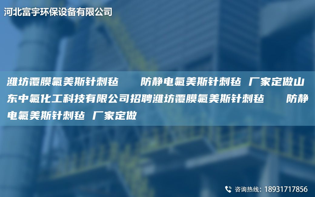 潍坊覆膜氟美斯针刺毡   防静电氟美斯针刺毡 厂家定做山东中氟化工科技有限公司招聘潍坊覆膜氟美斯针刺毡   防静电氟美斯针刺毡 厂家定做