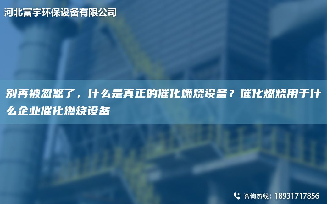 别再被忽悠了，什么是真正的催化燃烧设备？催化燃烧用于什么企业催化燃烧设备