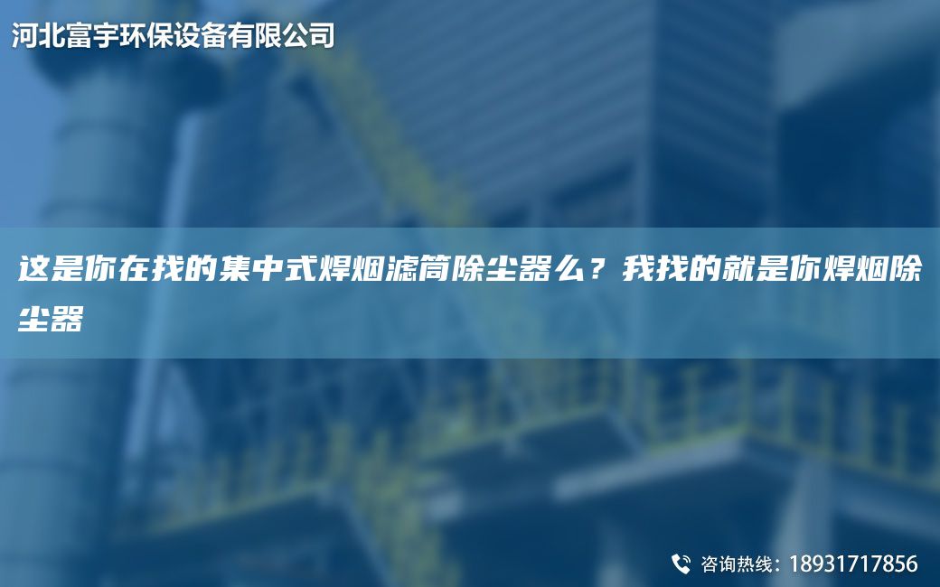 这是你在找的集中式焊烟滤筒除尘器么？我找的就是你焊烟除尘器