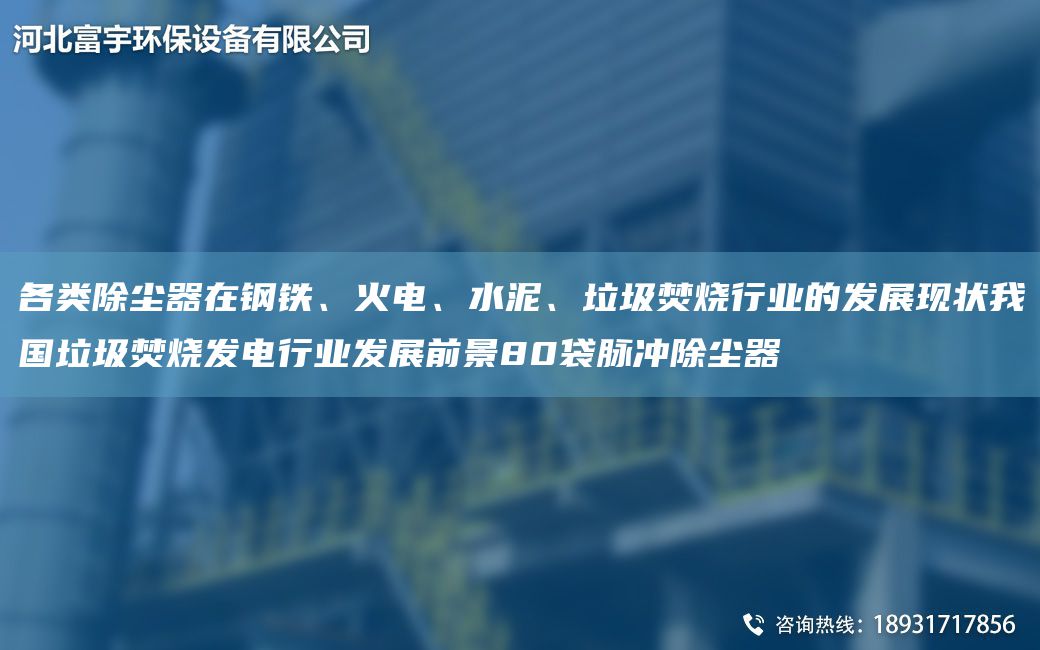 各类除尘器在钢铁、火电、水泥、垃圾焚烧行业的发展现状我G垃圾焚烧发电行业发展前景80袋脉冲除尘器