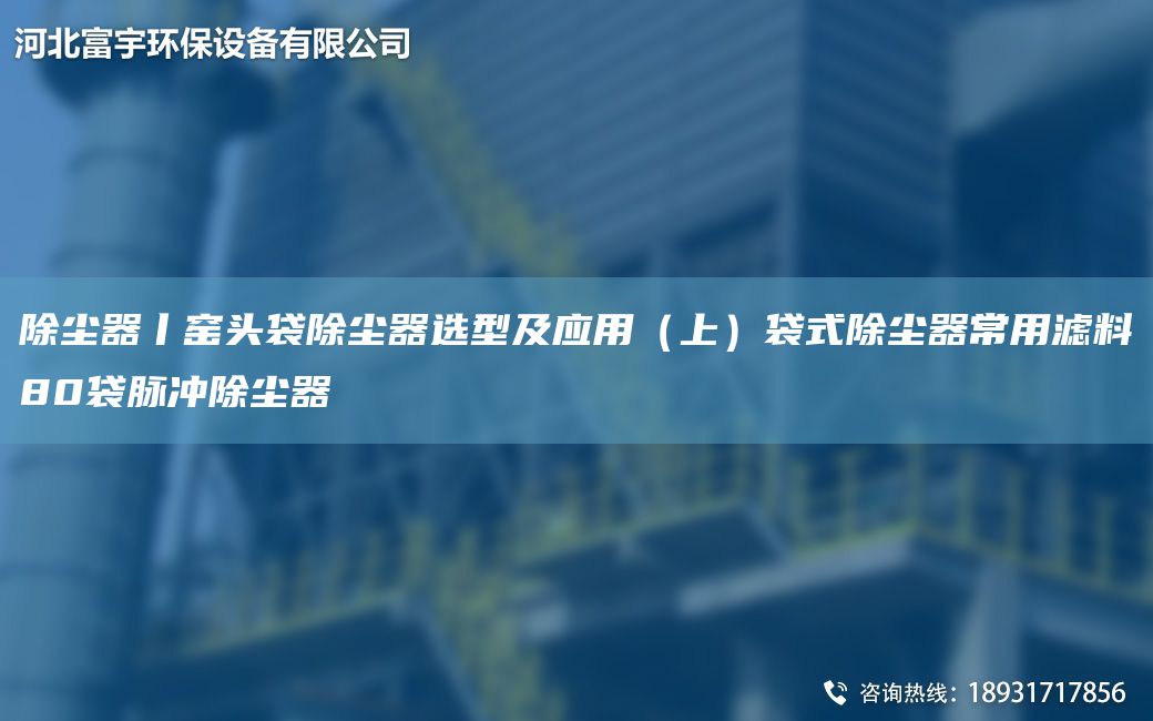 除尘器丨窑头袋除尘器选型及应用（上）袋式除尘器常用滤料80袋脉冲除尘器