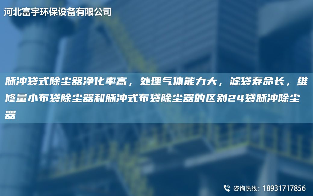 脉冲袋式除尘器净化率高，处理气体能力大，滤袋寿命长，维修量小布袋除尘器和脉冲式布袋除尘器的区别24袋脉冲除尘器