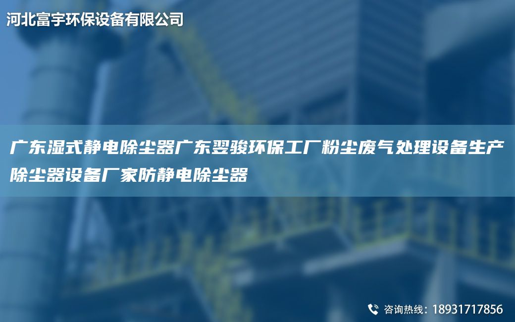 广东湿式静电除尘器广东翌骏环保工厂粉尘废气处理设备生产除尘器设备厂家防静电除尘器