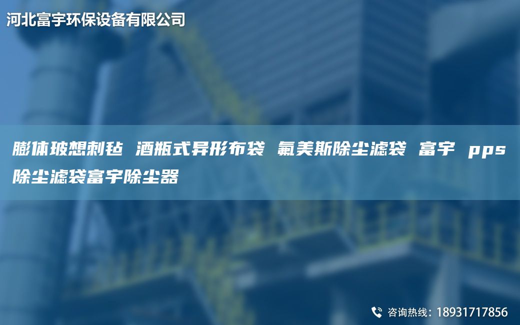 膨体玻想刺毡 酒瓶式异形布袋 氟美斯除尘滤袋 富宇 pps除尘滤袋富宇除尘器