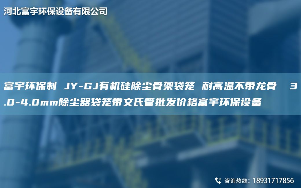 富宇环保制 JY-GJ有机硅除尘骨架袋笼 耐高温不带龙骨 φ3.0-4.0mm除尘器袋笼带文氏管批发价格富宇环保设备