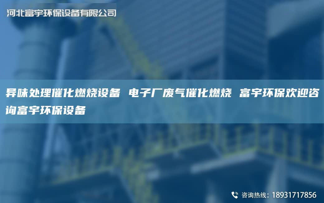 异味处理催化燃烧设备 电子厂废气催化燃烧 富宇环保欢迎咨询富宇环保设备