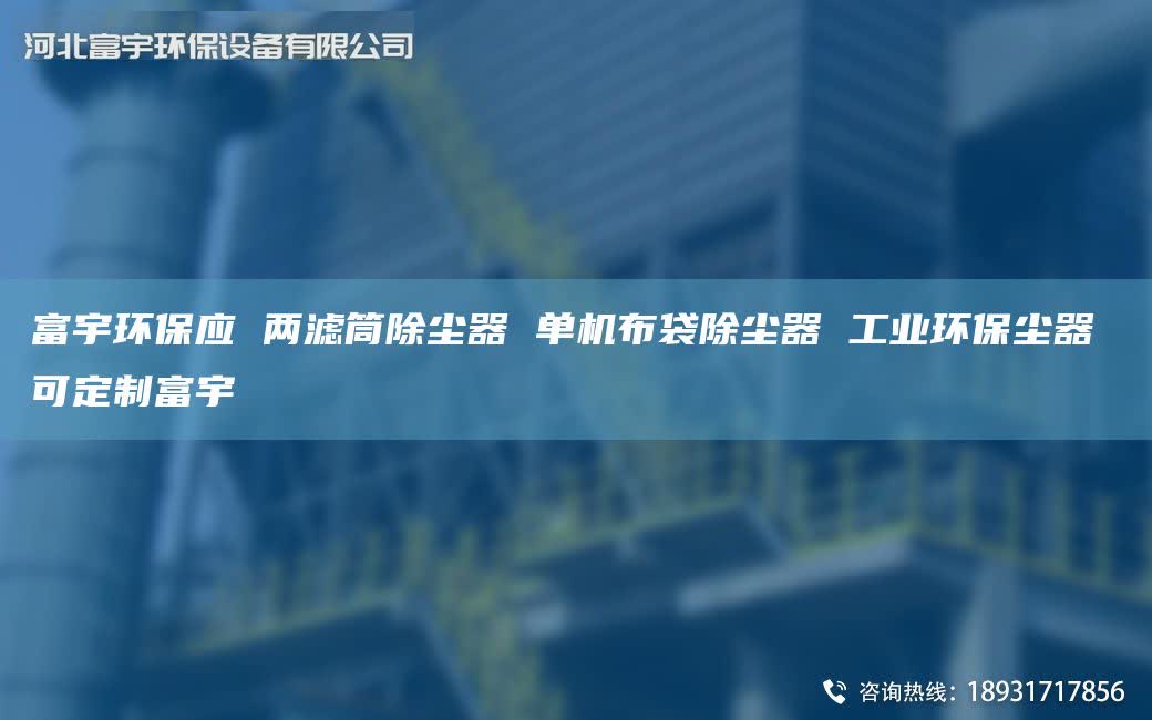 富宇环保应 两滤筒除尘器 单机布袋除尘器 工业环保尘器 可定制富宇