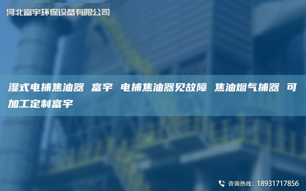 湿式电捕焦油器 富宇 电捕焦油器见故障 焦油烟气捕器 可加工定制富宇
