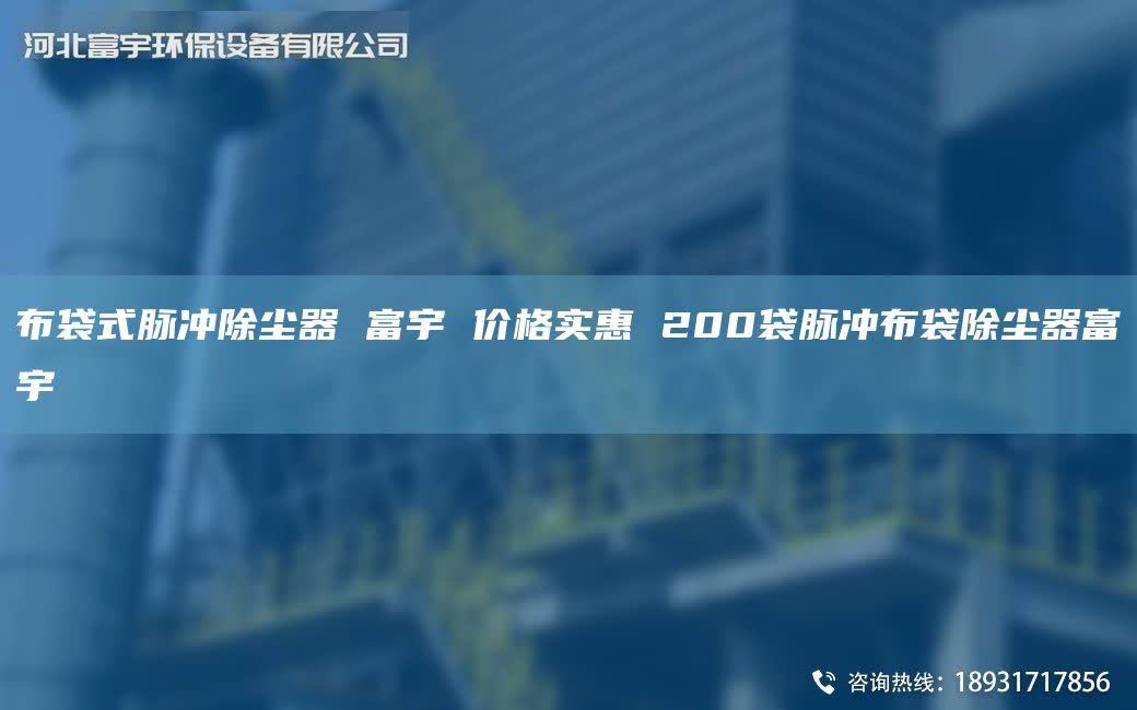 布袋式脉冲除尘器 富宇 价格实惠 200袋脉冲布袋除尘器富宇