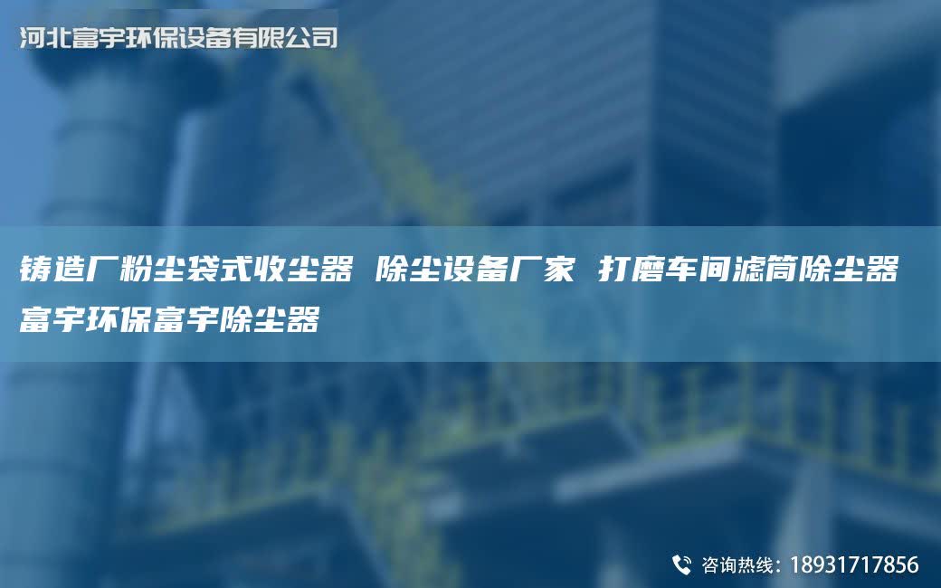 铸造厂粉尘袋式收尘器 除尘设备厂家 打磨车间滤筒除尘器 富宇环保富宇除尘器