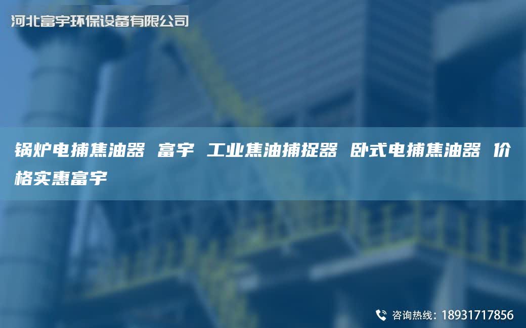 锅炉电捕焦油器 富宇 工业焦油捕捉器 卧式电捕焦油器 价格实惠富宇