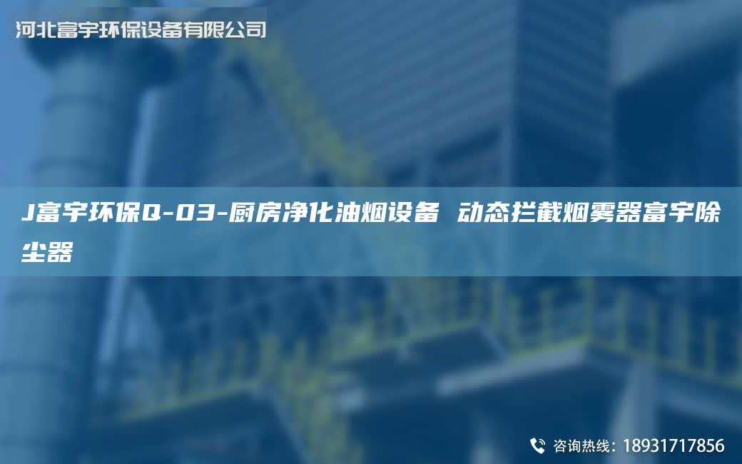 J富宇环保Q-03-厨房净化油烟设备 动态拦截烟雾器富宇除尘器