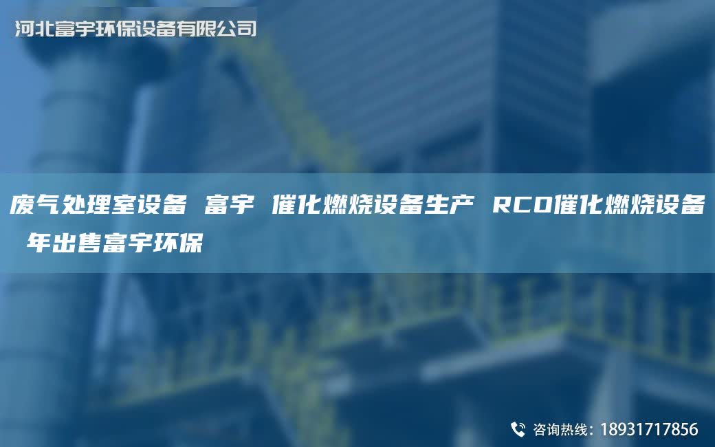 废气处理室设备 富宇 催化燃烧设备生产 RCO催化燃烧设备 NA出售富宇环保