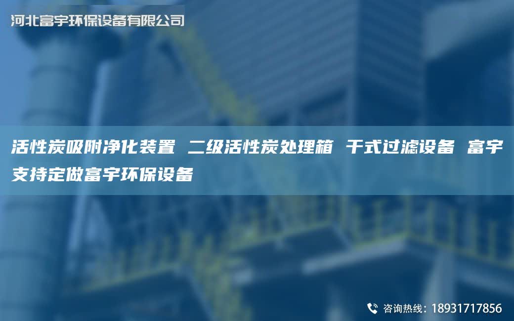 活性炭吸附净化装置 二级活性炭处理箱 干式过滤设备 富宇支持定做富宇环保设备