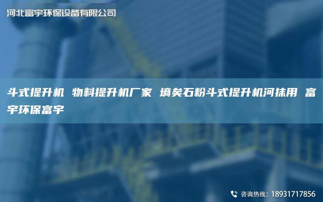 斗式提升机 物料提升机厂家 墒矣石粉斗式提升机河抹用 富宇环保富宇