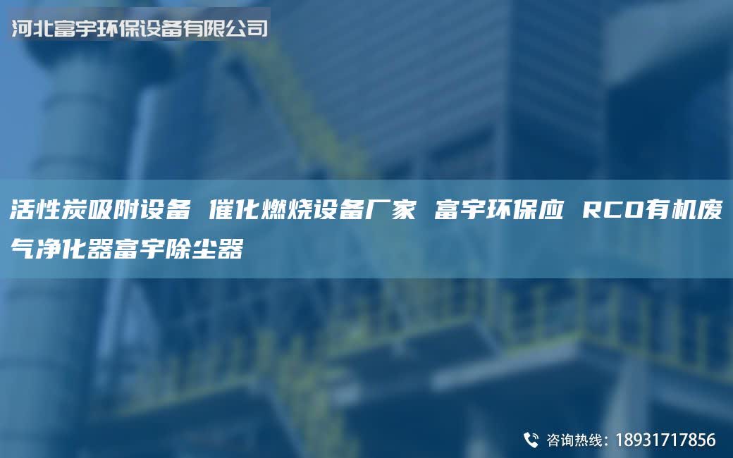 活性炭吸附设备 催化燃烧设备厂家 富宇环保应 RCO有机废气净化器富宇除尘器