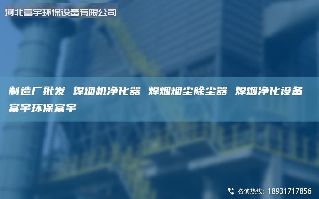 制造厂批发 焊烟机净化器 焊烟烟尘除尘器 焊烟净化设备 富宇环保富宇