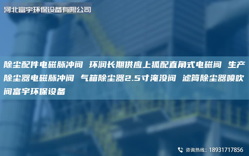 除尘配件电磁脉冲阀 环润长期供应上狐配直角式电磁阀 生产除尘器电磁脉冲阀 气箱除尘器2.5寸淹没阀 滤筒除尘器喷吹阀富宇环保设备