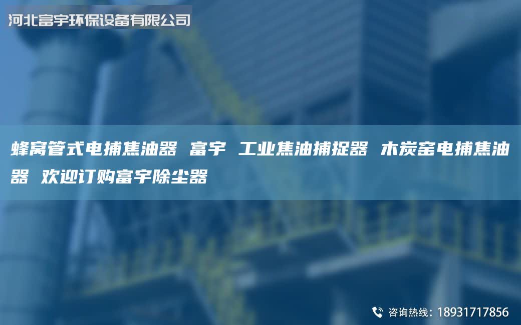 蜂窝管式电捕焦油器 富宇 工业焦油捕捉器 木炭窑电捕焦油器 欢迎订购富宇除尘器