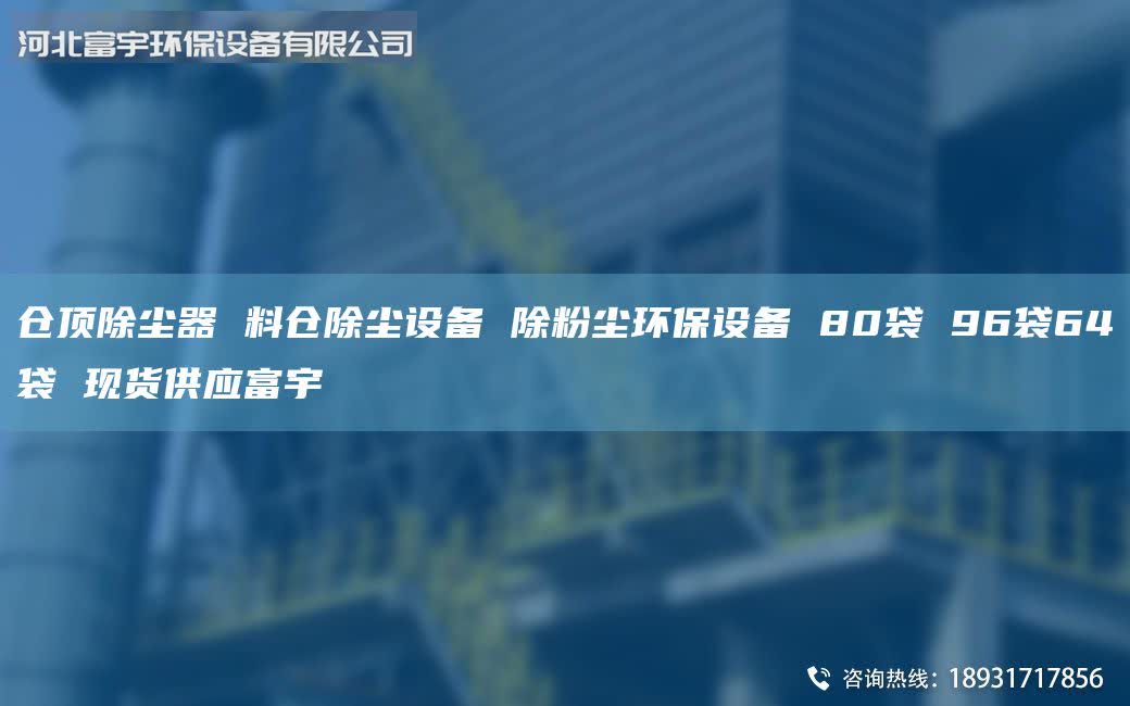 仓顶除尘器 料仓除尘设备 除粉尘环保设备 80袋 96袋64袋 现货供应富宇