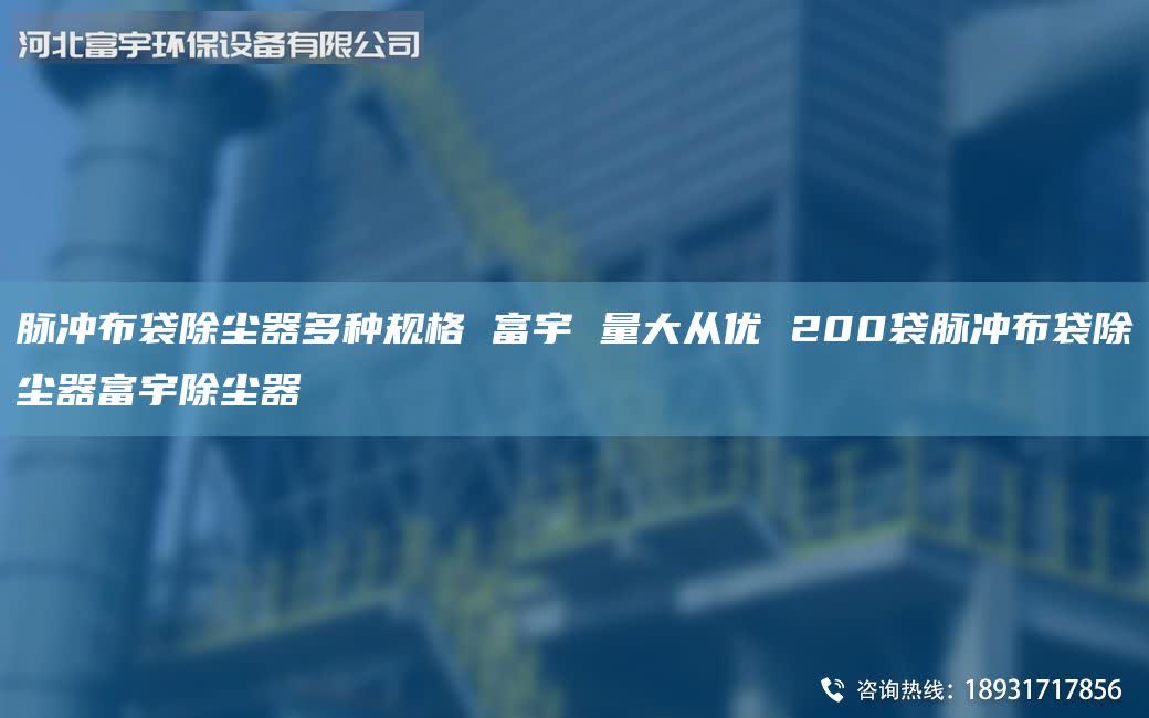 脉冲布袋除尘器多种规格 富宇 量大从优 200袋脉冲布袋除尘器富宇除尘器