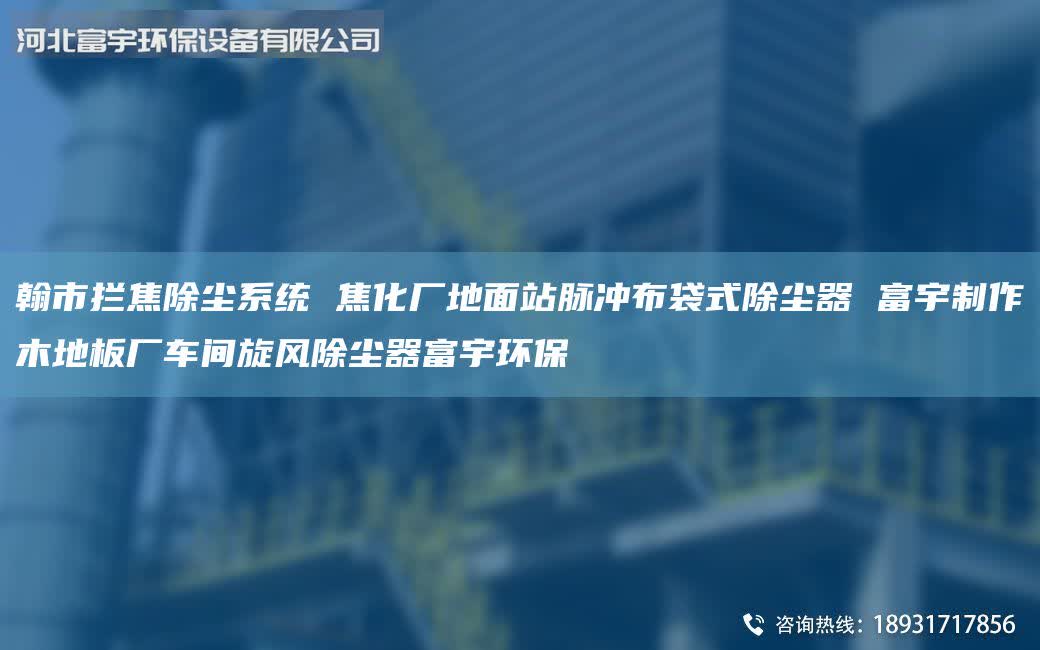 翰市拦焦除尘系统 焦化厂地面站脉冲布袋式除尘器 富宇制作木地板厂车间旋风除尘器富宇环保