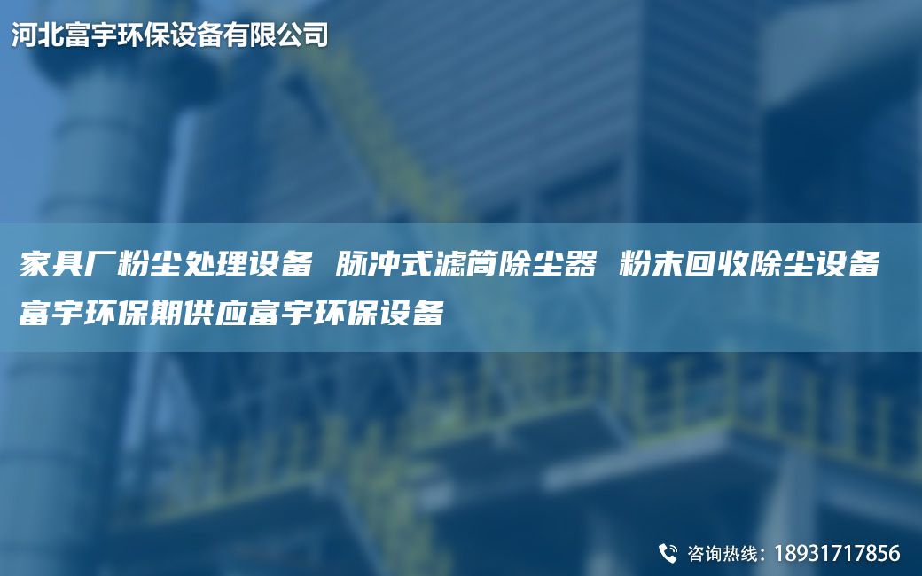 家具厂粉尘处理设备 脉冲式滤筒除尘器 粉末回收除尘设备 富宇环保期供应富宇环保设备