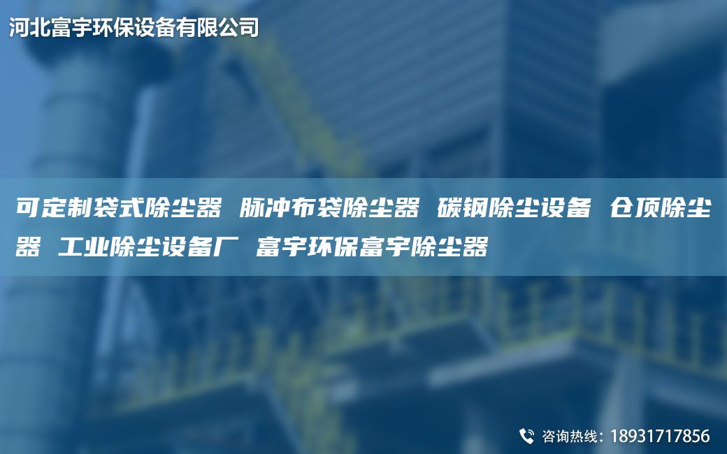 可定制袋式除尘器 脉冲布袋除尘器 碳钢除尘设备 仓顶除尘器 工业除尘设备厂 富宇环保富宇除尘器