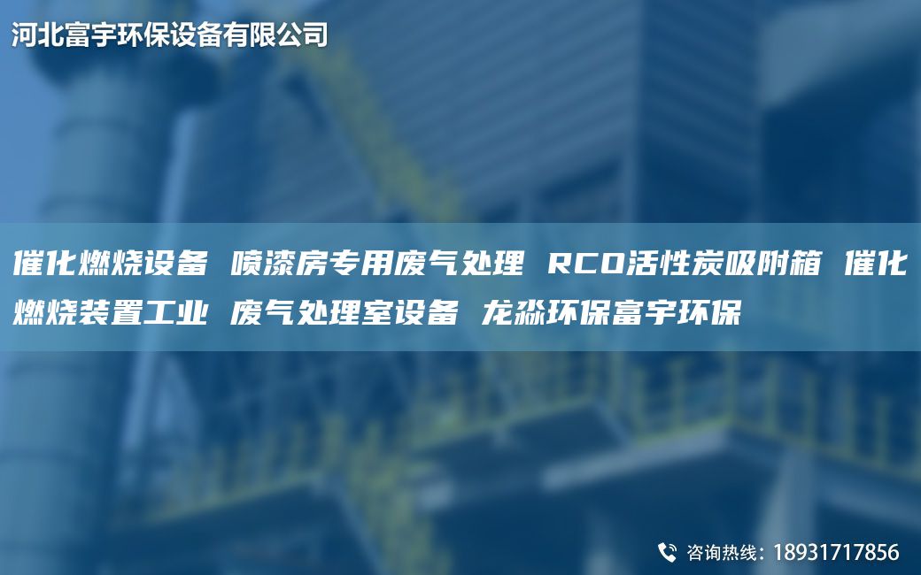 催化燃烧设备 喷漆房专用废气处理 RCO活性炭吸附箱 催化燃烧装置工业 废气处理室设备 龙淼环保富宇环保