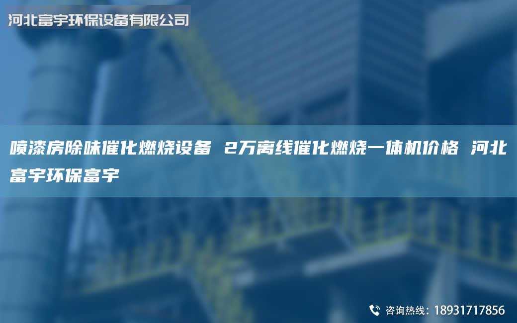 喷漆房除味催化燃烧设备 2万离线催化燃烧一体机价格 河北富宇环保富宇
