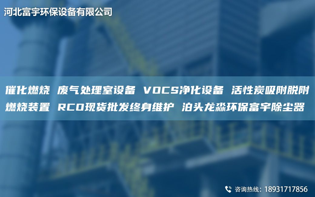 催化燃烧 废气处理室设备 VOCS净化设备 活性炭吸附脱附燃烧装置 RCO现货批发终身维护 泊头龙淼环保富宇除尘器