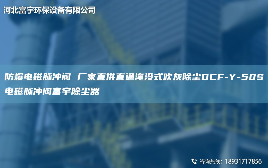 防爆电磁脉冲阀 厂家直供直通淹没式吹灰除尘DCF-Y-50S电磁脉冲阀富宇除尘器