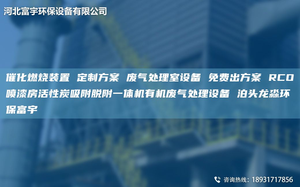 催化燃烧装置 定制方案 废气处理室设备 免费出方案 RCO喷漆房活性炭吸附脱附一体机有机废气处理设备 泊头龙淼环保富宇