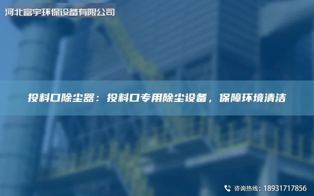 投料口除尘器：投料口专用除尘设备，保障环境清洁