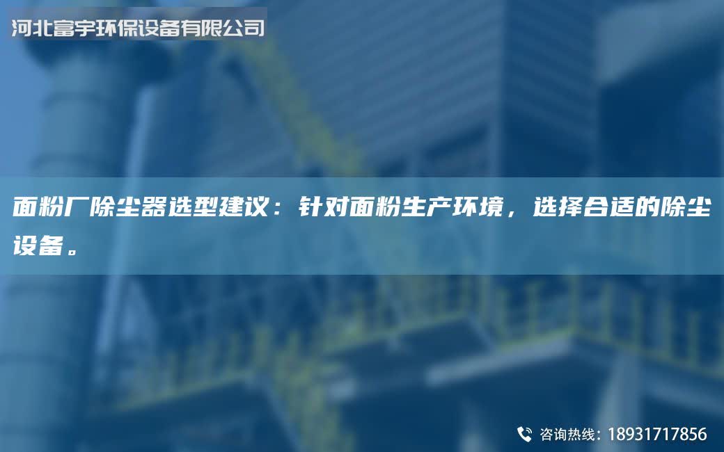 面粉厂除尘器选型建议：针对面粉生产环境，选择合适的除尘设备。