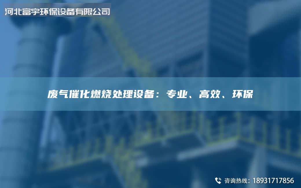废气催化燃烧处理设备：专业、高效、环保