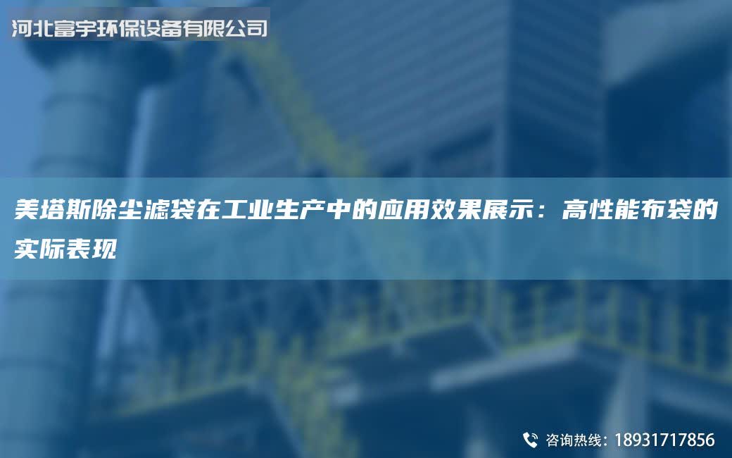 美塔斯除尘滤袋在工业生产中的应用效果展示：高性能布袋的实际表现